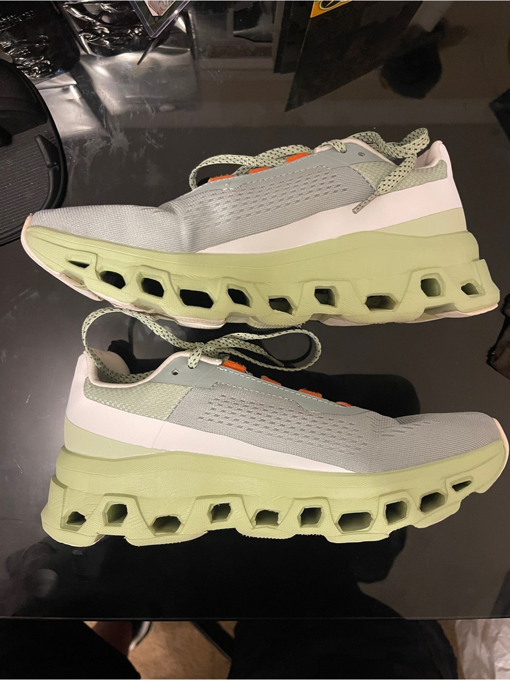On Cloudmonster Shoes Womens Size 8 Gray Mesh CloudTec Running Sneakers preowned - Picture 3 of 7